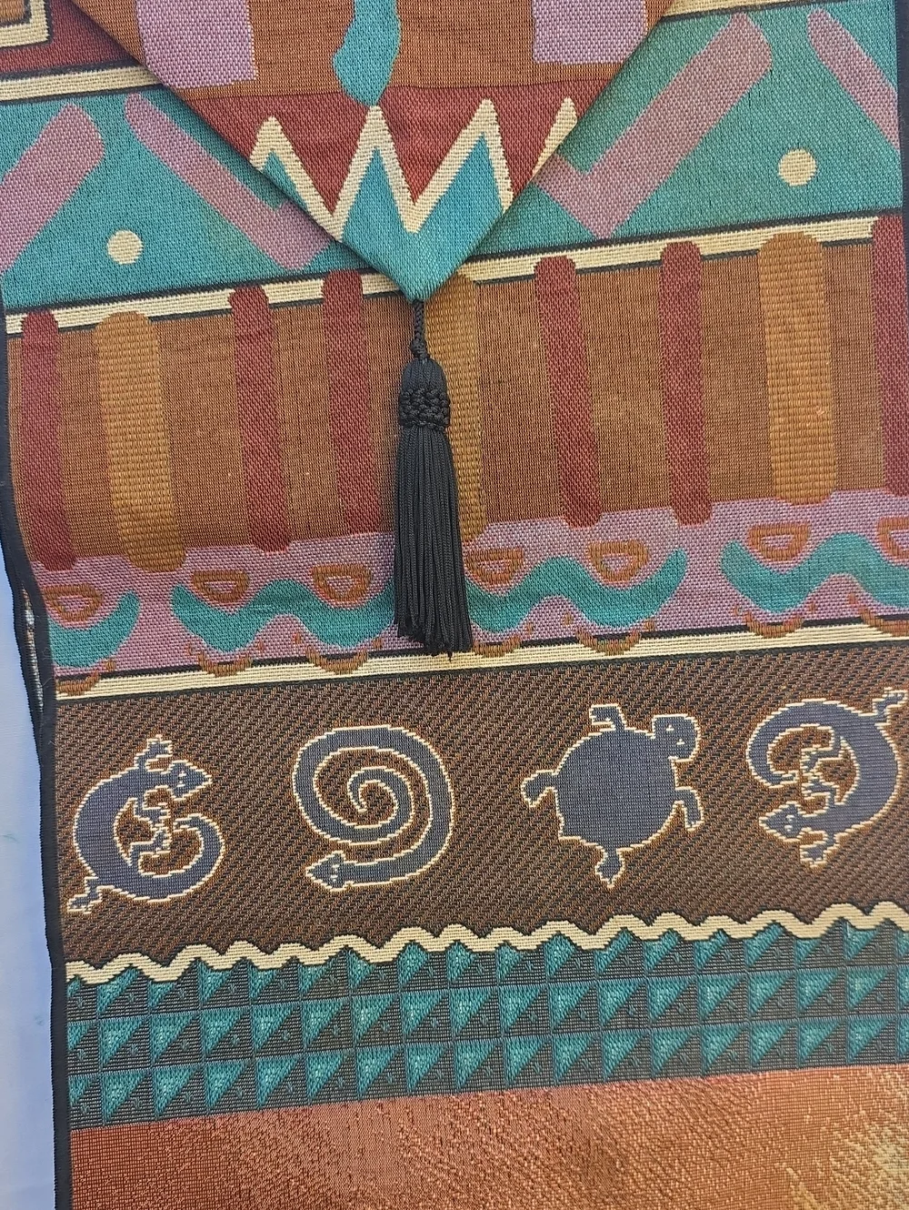 Vintage Vohann Southwestern Tapestry Kokopelli Table Runner (68